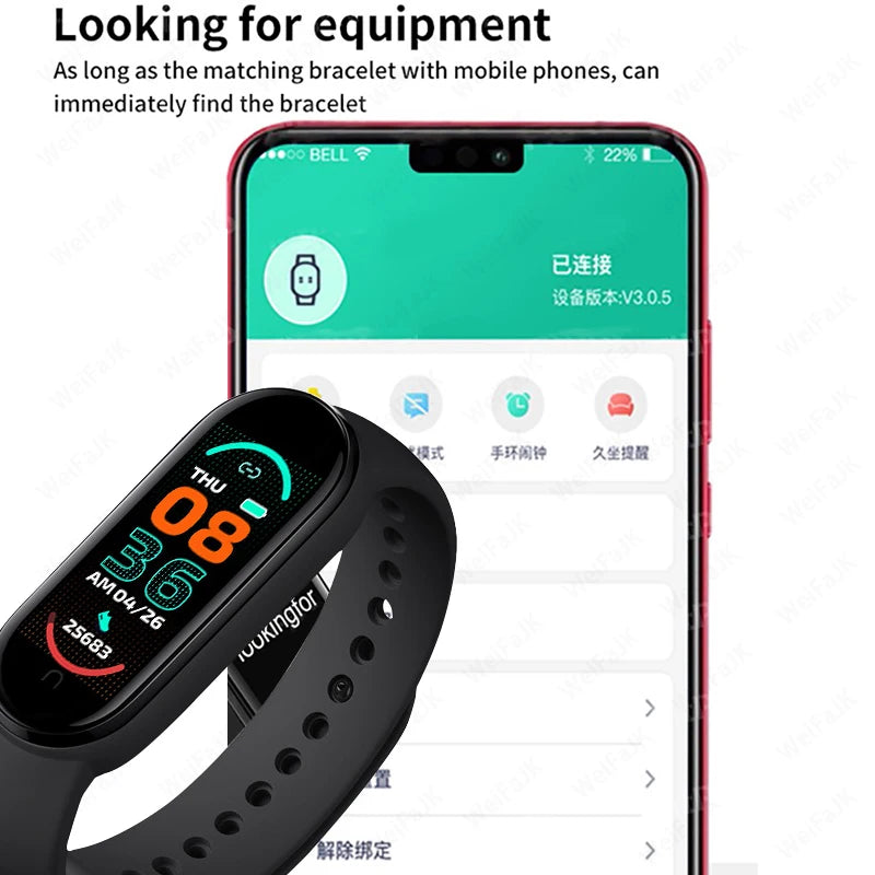 M6 Smart Watch Men Women Fitness Smart Bracelet Sports Band Heart Rate Blood Pressure Monitor Waterproof Multi-function Watches - Qoraheyhub