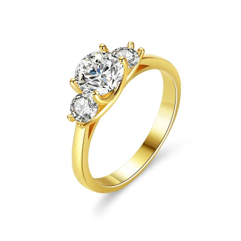 Three Jewels 1 Carat Moissanite Ring Diamond S925 Silver Tone Women's Simple Wedding Jewelry Engagement Gifts Jewelrieshub Yellow Gold / 8 Yellow Gold / 7.5 Yellow Gold / 9 Yellow Gold / 8-Yellow Gold / 7.5-Yellow Gold / 9-Yellow Gold / 8.5-Yellow Gold / 5-Yellow Gold / 4.5-Yellow Gold / 6-Yellow Gold / 5.5-Yellow Gold / 7-Yellow Gold / 6.5-
