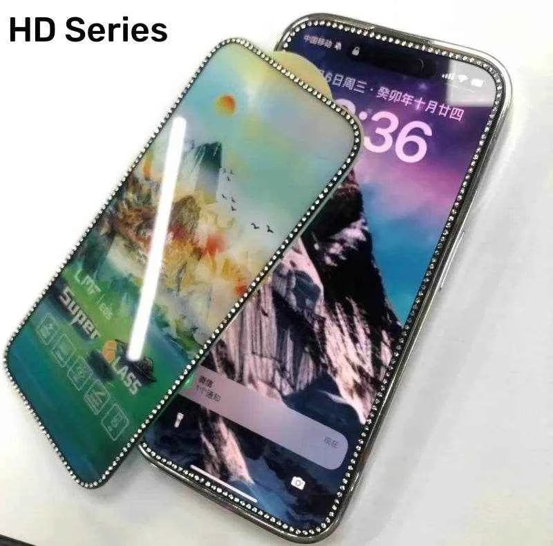 Luxury Diamond Edged Tempered Glass For iPhone 15 14 13 Pro Max Full Cover Screen Privacy Glass For iPhone 13 12 11 X XR XS MAX