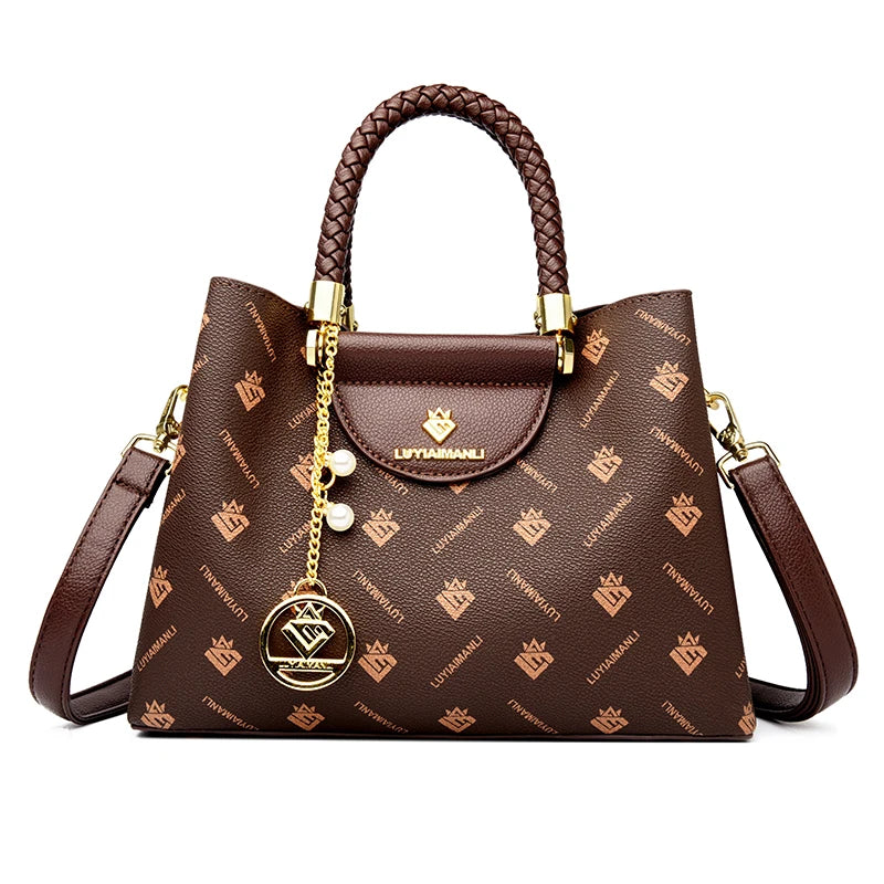 Woven Handle Genuine Brand High Quality Leather Casual Tote Luxury Handbags Women Bags Designer Shoulder Hand Bags for Women Sac