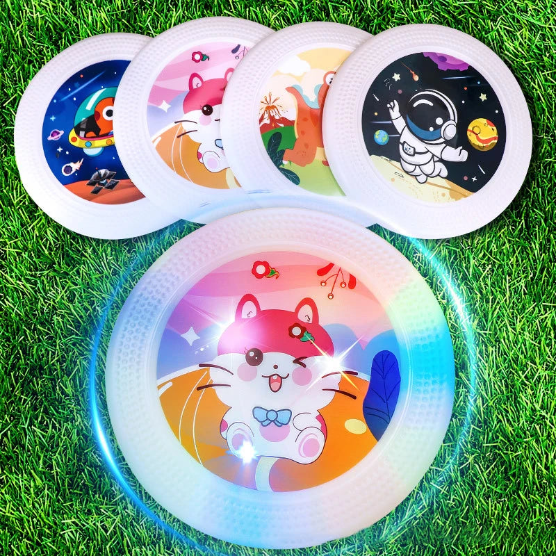 Outdoor Sports Flying Disk Led Flying Saucer Children Hand Throwing Disc Parent-Child Interactive Toys Dogs Flying Saucer Game - Qoraheyhub