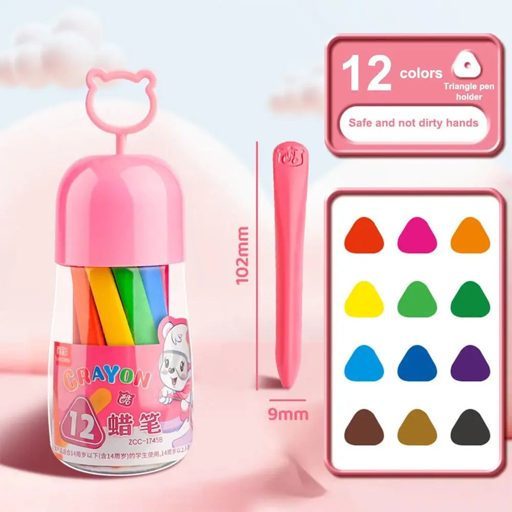 12/24/36/48Colors Plastic Plastic Crayon 12/24/36/48Colors Not Dirty Hands Colored Crayon Washable Erasable Wax Pencil Students - Qoraheyhub