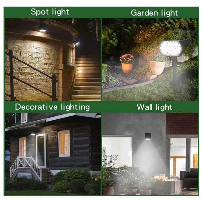 108 LED Outdoor Solar Lights Solar Landscape Spot Lights Adjustable Garden Decor Solar Powered Flood Wall Lights Pathway