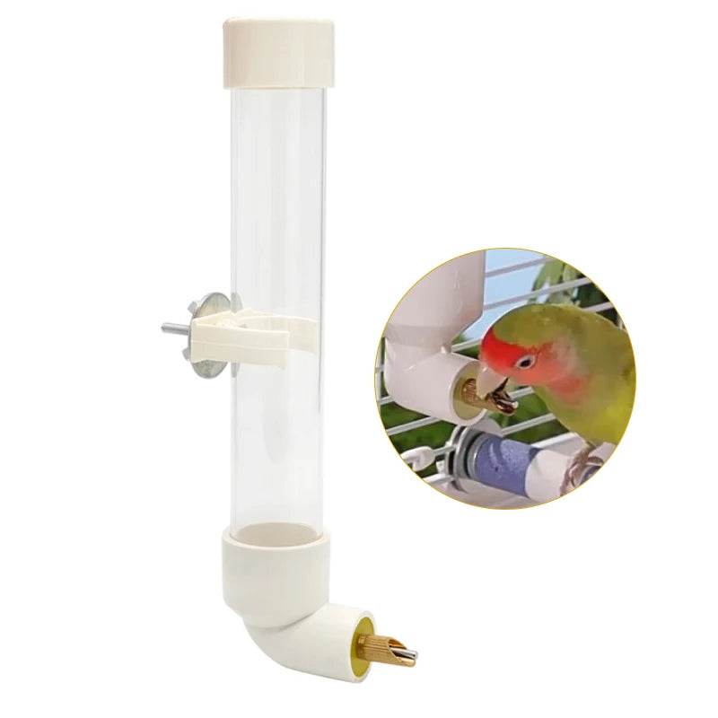 130Ml Plastic Parrot Drinking Kettle Large Automatic Water Feeder Chinchilla Rabbit Water Cup Outdoor Cage Samll Pet Drinker Qoraheyhub White White-