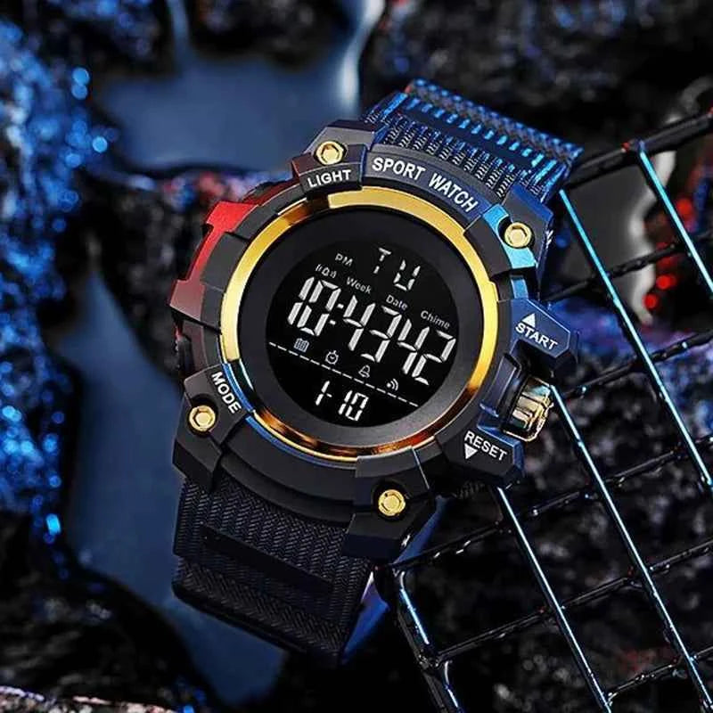 Military Men Watch Men's Digital Watches Sports Electronic Wristwatch 50MM Large Dial Clock Waterproof Sport Watch for Boy Child