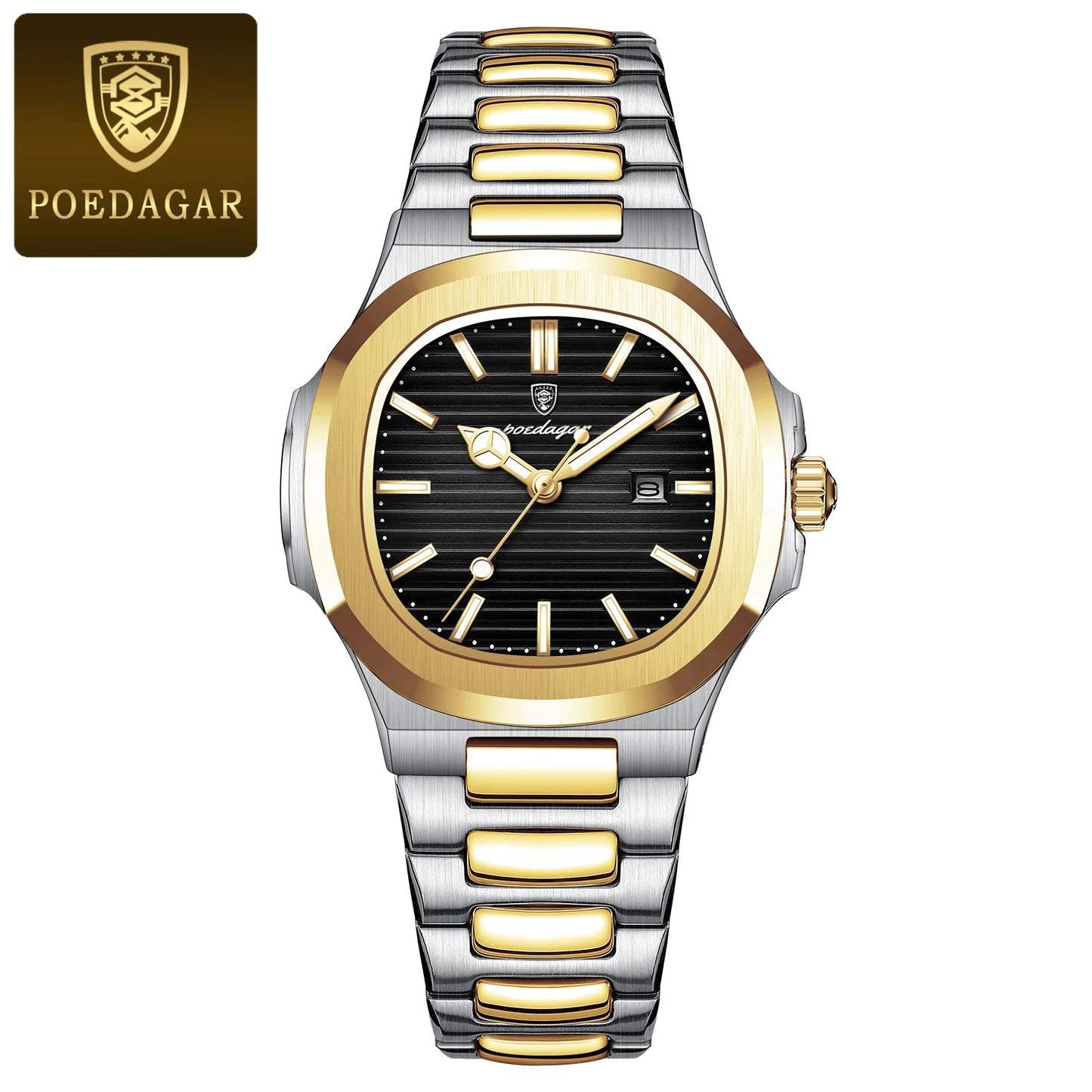 POEDAGAR Luxury Square Watch for Woman Waterproof Luminous Date Ladies Watch Stainless Steel Quartz Women's Watches Female Reloj - Qoraheyhub