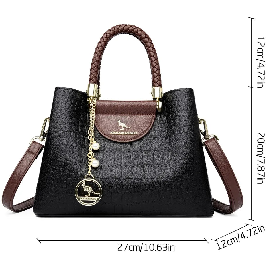 Woven Handle Genuine Brand High Quality Leather Casual Tote Luxury Handbags Women Bags Designer Shoulder Hand Bags for Women Sac