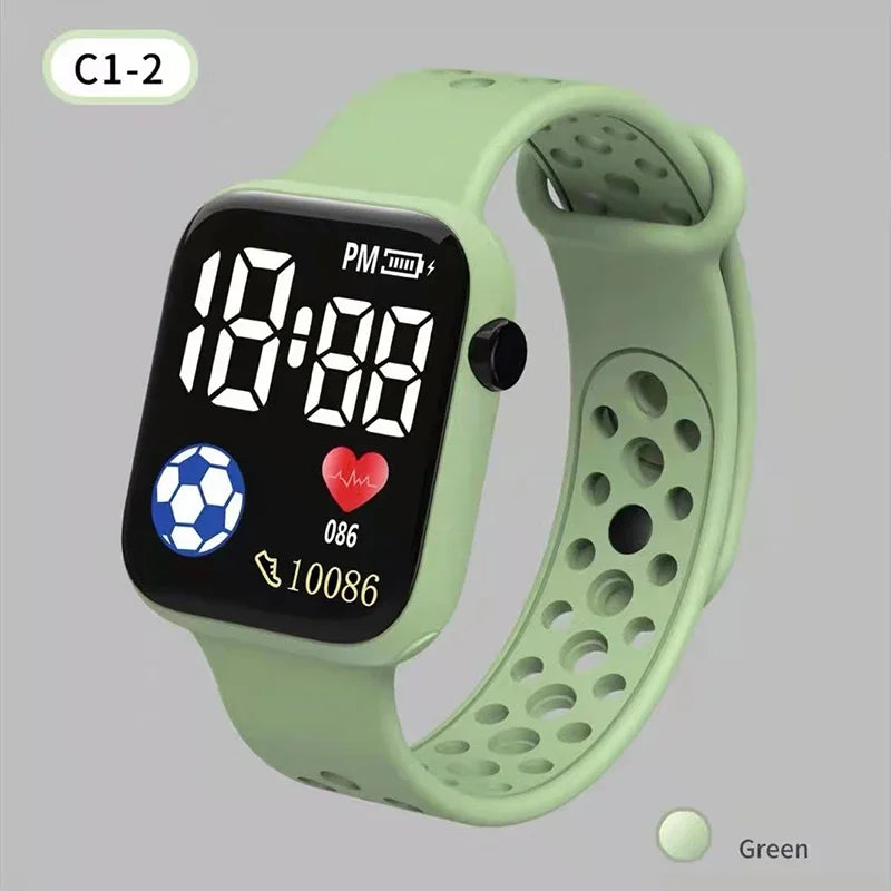 2024 LED Digital Watch For Kids Boys Girls Football Sports Watches Silicone Digital Watch Casual Childrens Electronic Wristwatch - Qoraheyhub