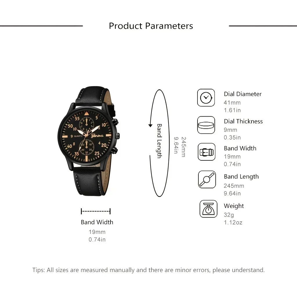 Reloj Hombre Watches for Men Business Mens Watch Luxury Leather Bracelet Quartz Wristwatch Casual Clock Gift Montres Hommes - Qoraheyhub
