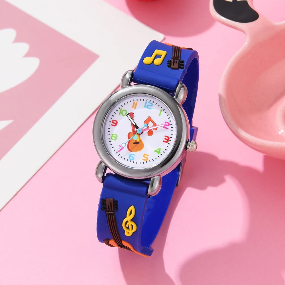Kids Fashion Watches Cartoon Watches Pink Silicone Quartz Wristwatch Birthday Gift Girl Boy Children Study Time Girl Watch Clock - Qoraheyhub