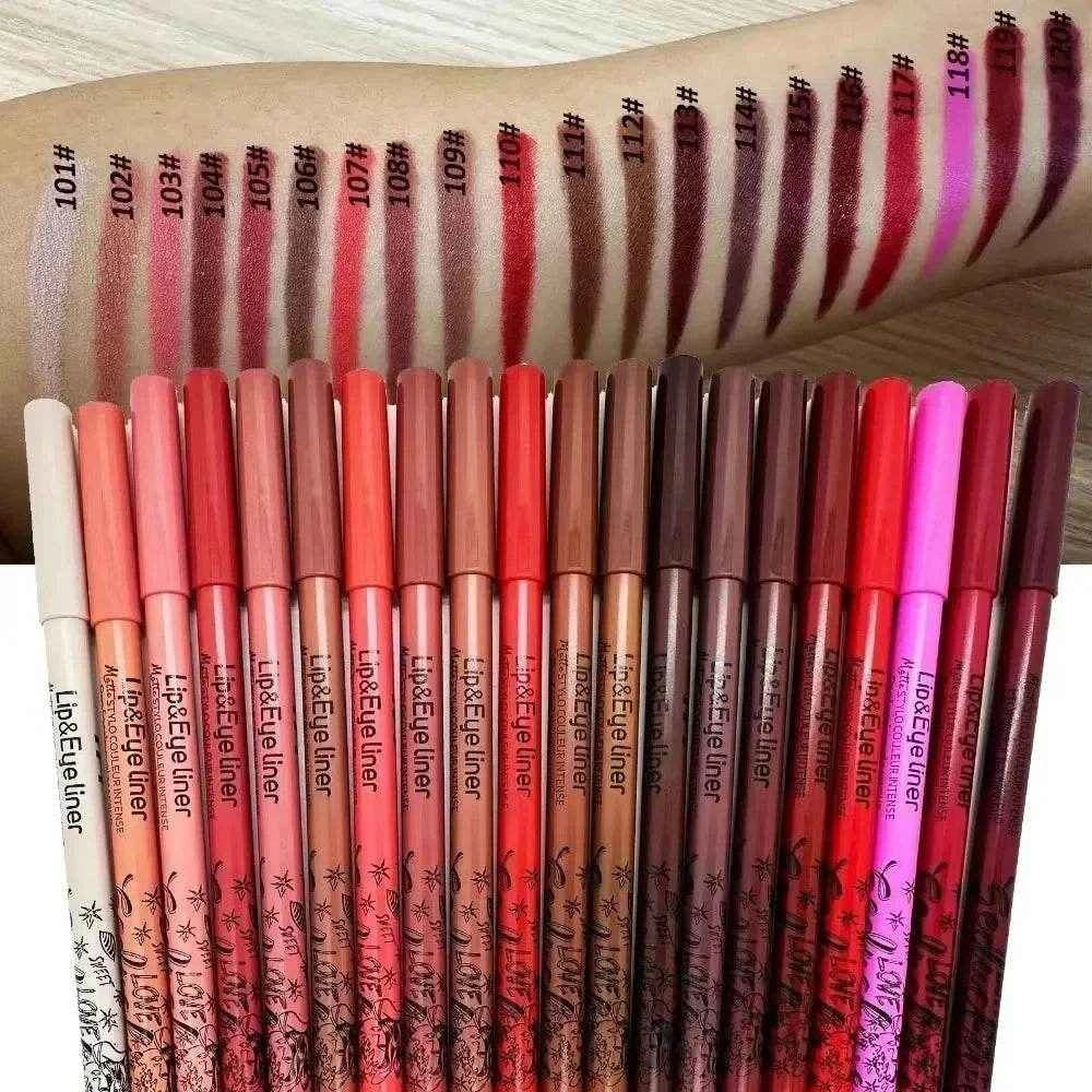 20 Color Slim Lip Liner Pencil Sexy Pink Brown Rose Lip Outline Matte Nude Lipstick Contouring Tint Waterproof Crayon Pen Makeup