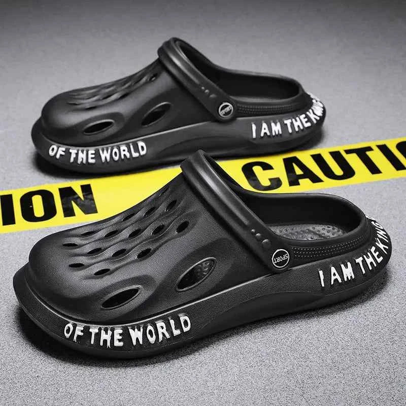 New Summer Fashion Black Men's Clogs Soft Comfortable Platform Sandals Men Plus Size 48 Beach Sandals Male sandalias de playa