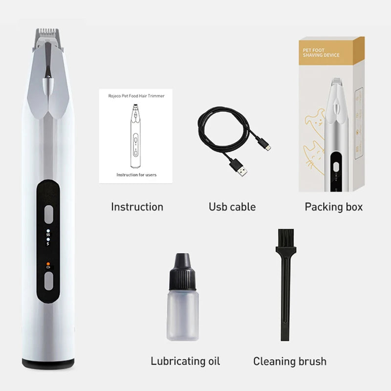 ROJECO Dog Hair Trimmer Professional Pet Foot Hair Trimmer Dog Grooming Clippers for Dogs Haircut Hair Cutting Electric Shaver - Qoraheyhub