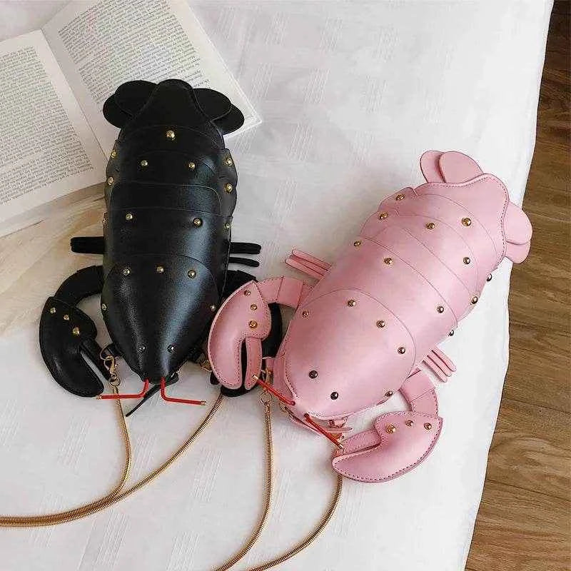 Cute Fashion Lobster Style Crossbody Mini Bag Pu Leather Girl's Chain Purses and Handbags Women Shoulder Bag Clutch Bag 2021