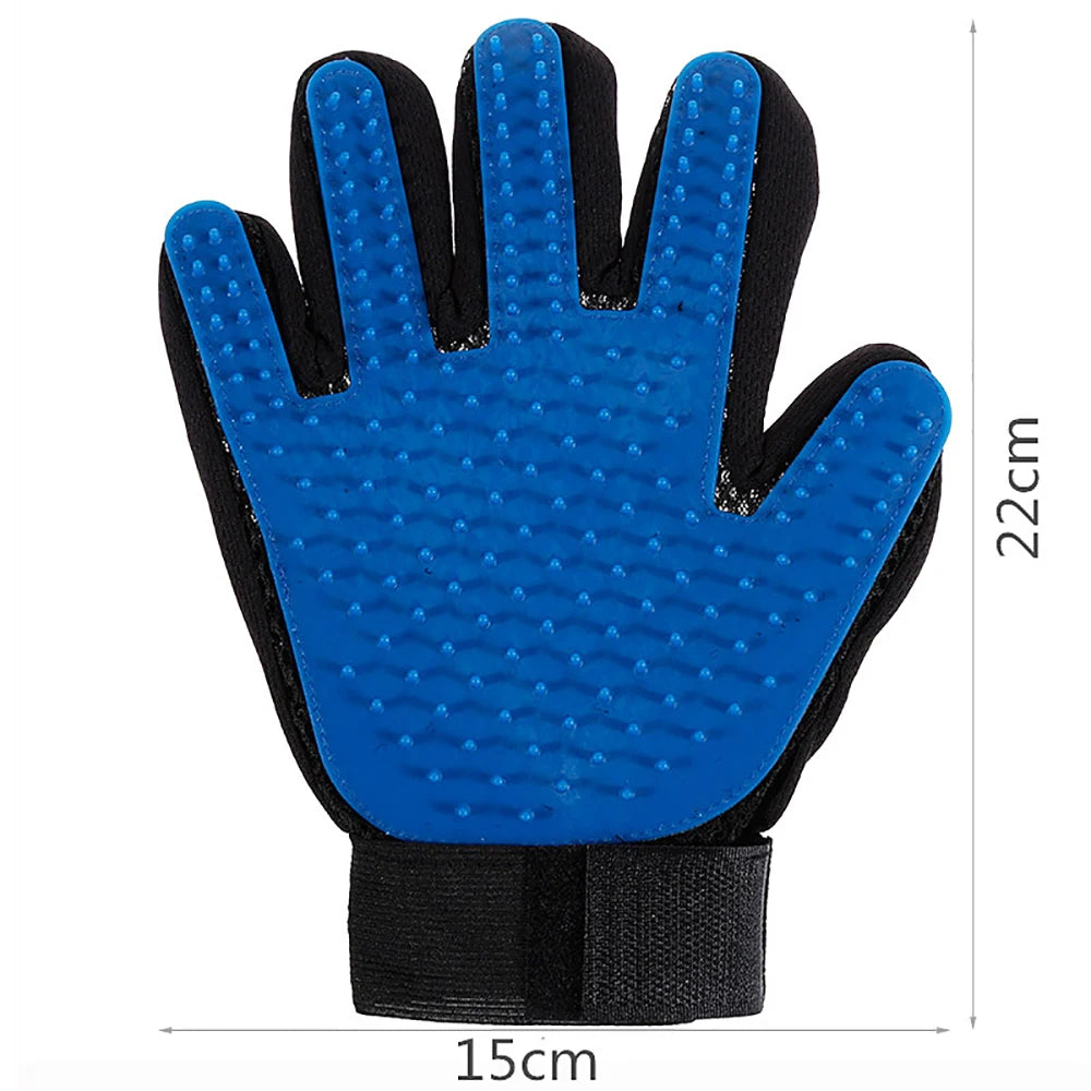 Pet Hair Remover Gloves Cat Dog Massage Bathing Cleaning Grooming Supplies Silicone Hair Sticking Removal Brush - Qoraheyhub