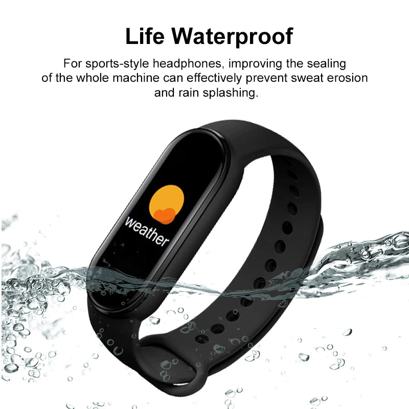 M6 Smart Watch Men Women Fitness Smart Bracelet Sports Band Heart Rate Blood Pressure Monitor Waterproof Multi-function Watches - Qoraheyhub