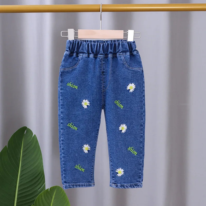 Baby Girls Tight Jeans Spring Autumn Girls suona Denim Trousers Casual Kids Stretch Flared Pants Children Clothes for0-5Years - Qoraheyhub