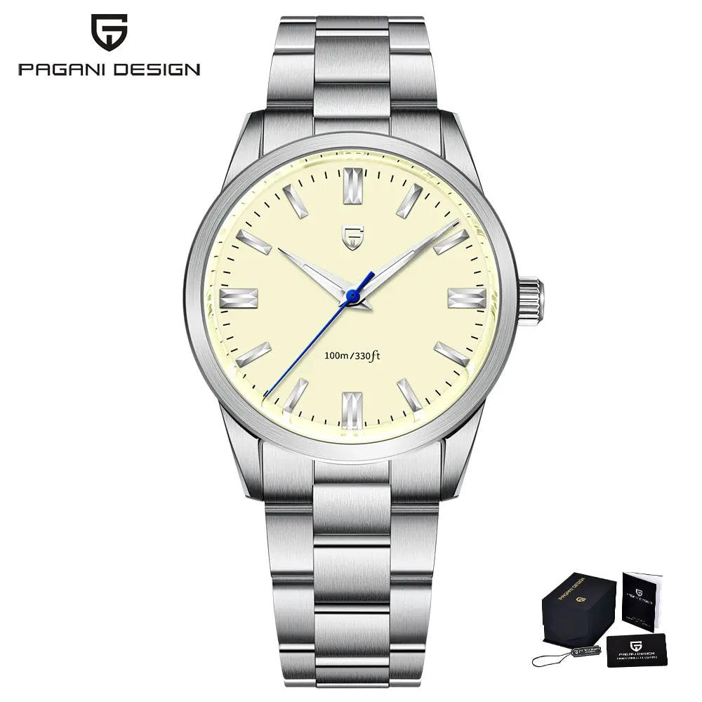 PAGANI DESIGN 2024 New 38mm Men's Quartz Watches Stainless Steel AR Coating Sapphire VH31 Business Sports Watches Watch for Men - Qoraheyhub