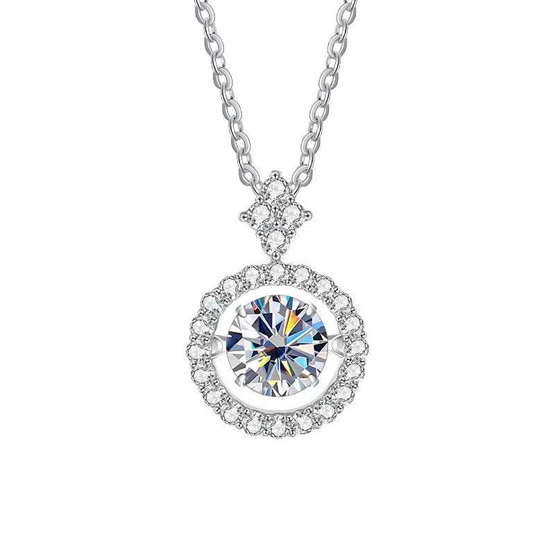 BIJOX STORY 1 CT Moissanite Pendant For Women Simulated Diamond Necklace S925 Sterling Silver Jewelry Girl Valentine's Day Gift - Jewelrieshub - - jewelrieshub.com - Jewelrieshub -