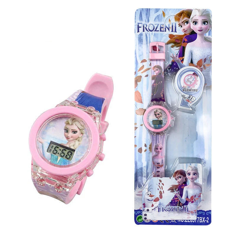 Flash Light Spiderman Kids Watches For Boys Cartoon shark Mickey Children Watch Girls Student Digital Clock Gifts Toy - Qoraheyhub