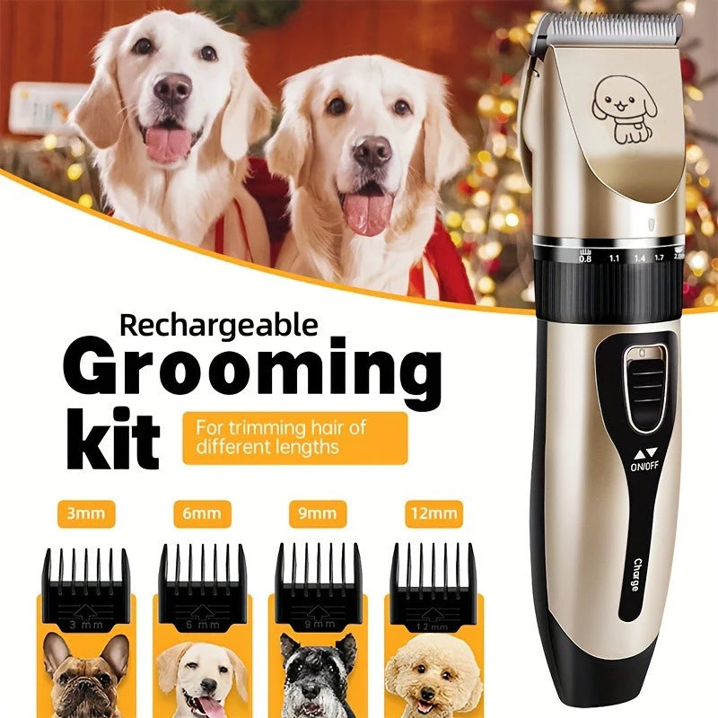 Pet Hair Trimmer Kit Electric Precision Clippers Perfect for Professional Grooming at Home, Ideal for Dogs and Cats - Qoraheyhub
