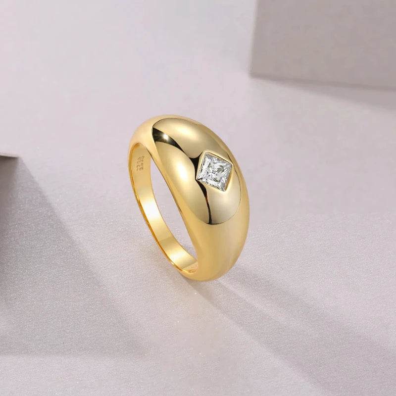 S925 Sterling Silver 4*4 Princes Cut Moissanite Ring Women Yellow Gold Ring Engagement Jewelry Jewelrieshub Yellow gold color / 9 Yellow gold color / 8 Yellow gold color / 7 Yellow gold color / 9-Yellow gold color / 8-Yellow gold color / 7-Yellow gold color / 6-Yellow gold color / 5-