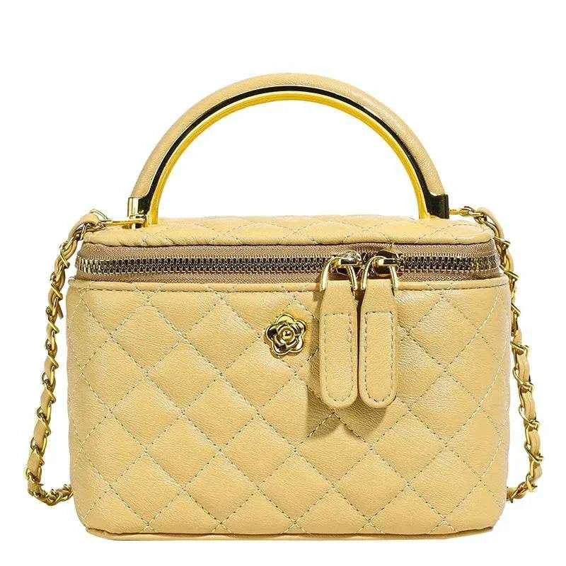 2025 New Women's Large Capacity Diamond Grid Single Shoulder Diagonal Cross Hand-held Small Square Bag, Famous Luxury Designer