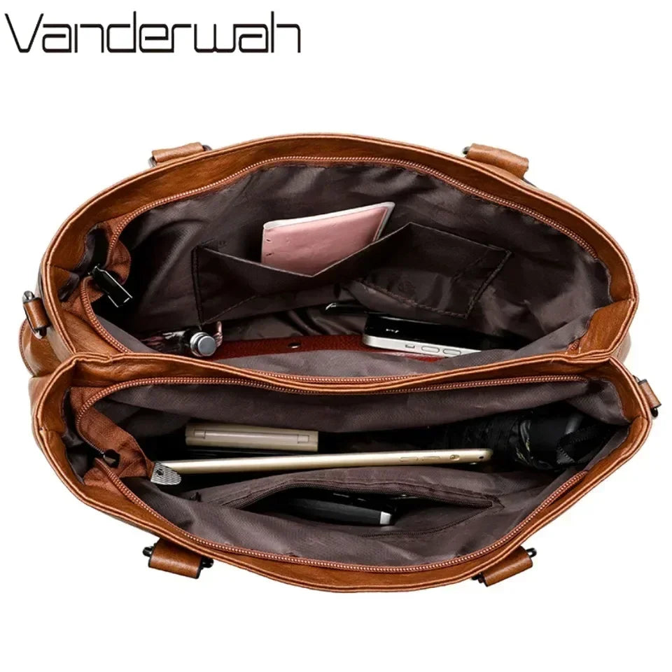 Elegant Handbag for Women High Quality Leather Top-Handle Bags Purse Ladies Shoulder Crossbody Bag Large Casual Tote 2025 Hot