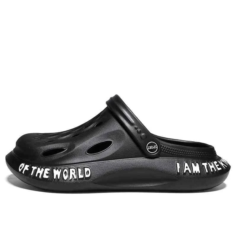 New Summer Fashion Black Men's Clogs Soft Comfortable Platform Sandals Men Plus Size 48 Beach Sandals Male sandalias de playa