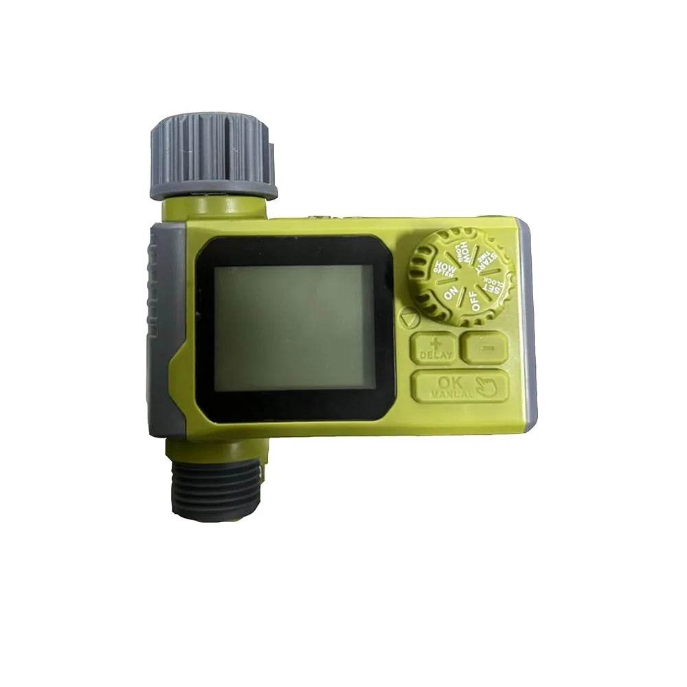 Jewelrieshub automatic sprinkler timer with digital display and control dial in green and gray