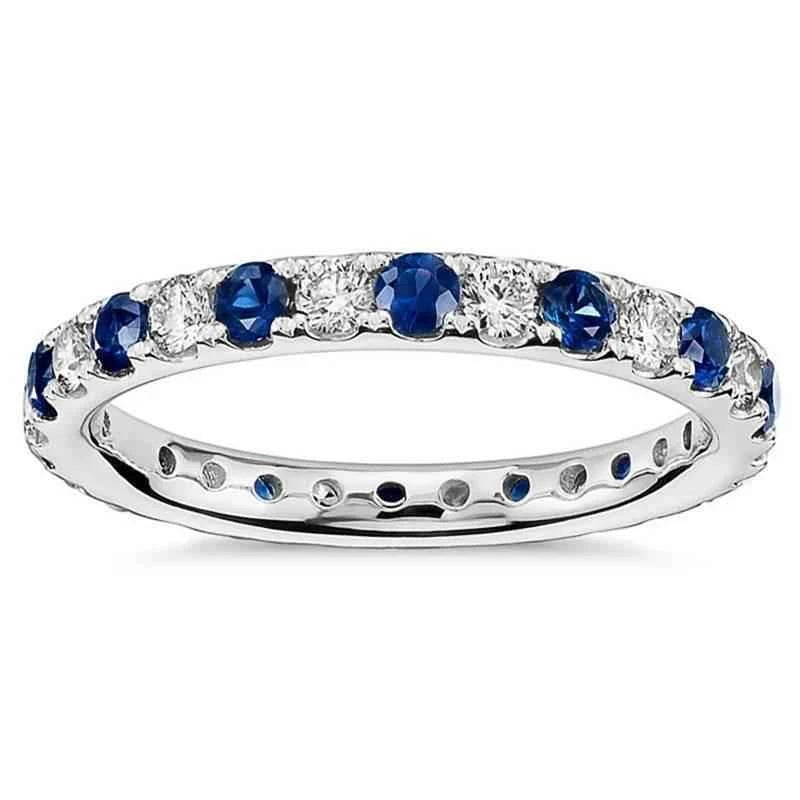 Jewelrieshub Blue and White Gemstone Ring Gift