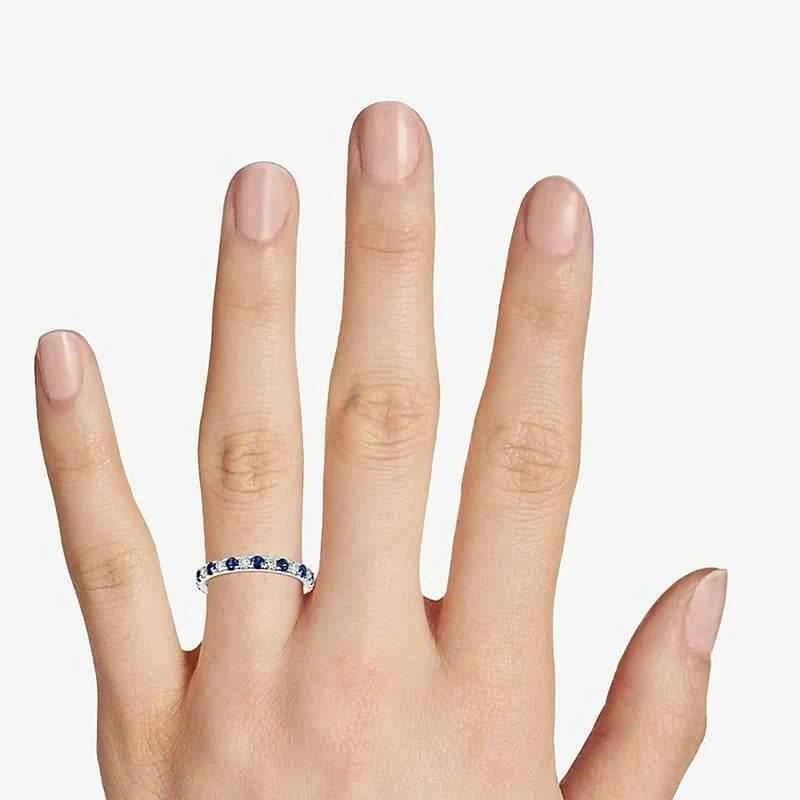 Jewelrieshub Blue and White Gemstone Ring Gift