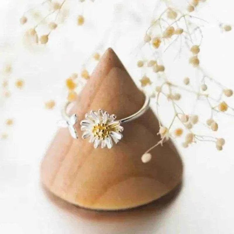Jewelrieshub Chic Daily Wear Rings Floral Silver Style