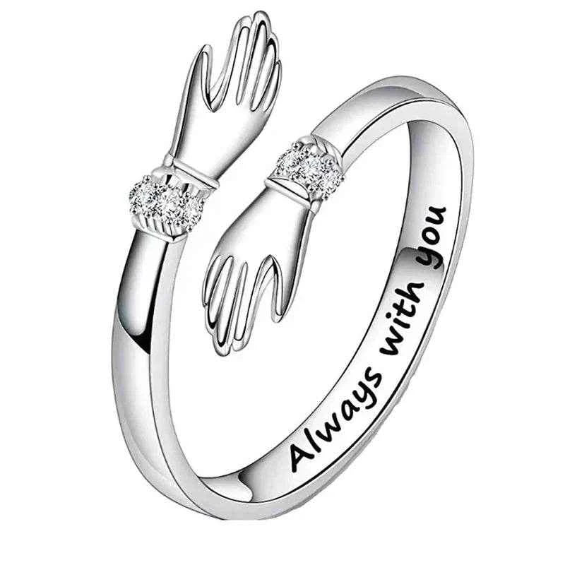 Jewelrieshub Chic Hand Design Ring for Women - Gold Tone