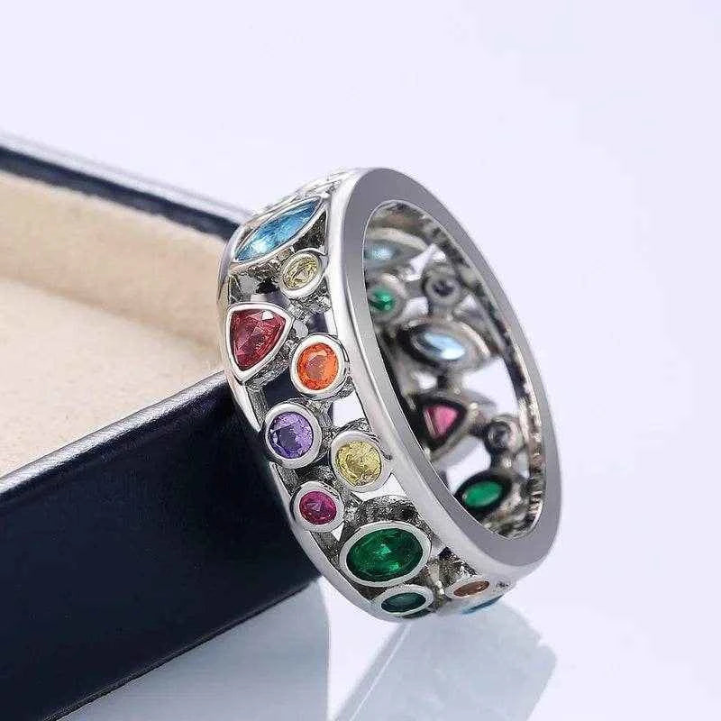 Jewelrieshub Colorful Stone Band Ring for Women