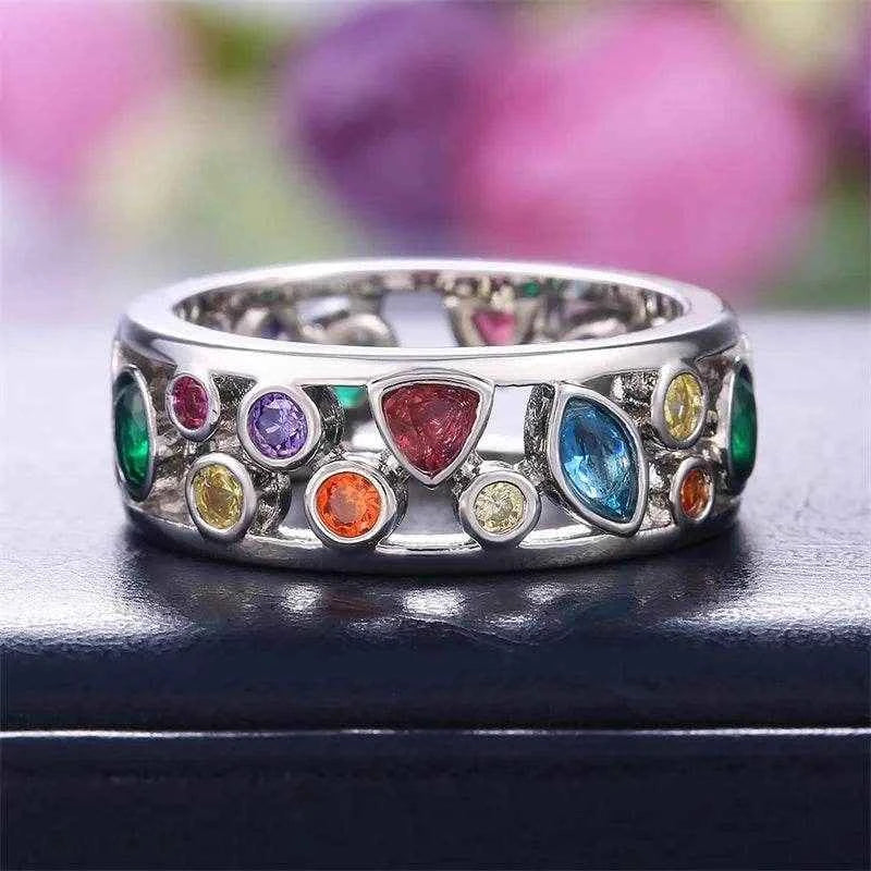 Jewelrieshub Colorful Stone Band Ring for Women