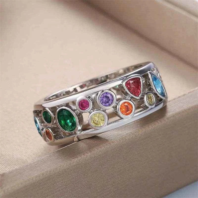 Jewelrieshub Colorful Stone Band Ring for Women