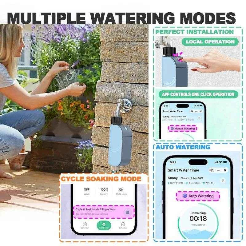 Jewelrieshub Smart WiFi Garden Watering Timer with App Control