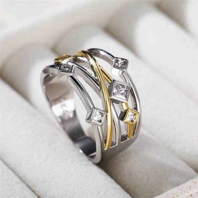 Jewelrieshub Fashionable Cross Line Ring for Women