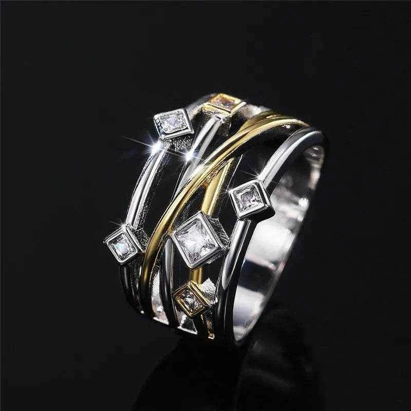 Jewelrieshub Fashionable Cross Line Ring for Women