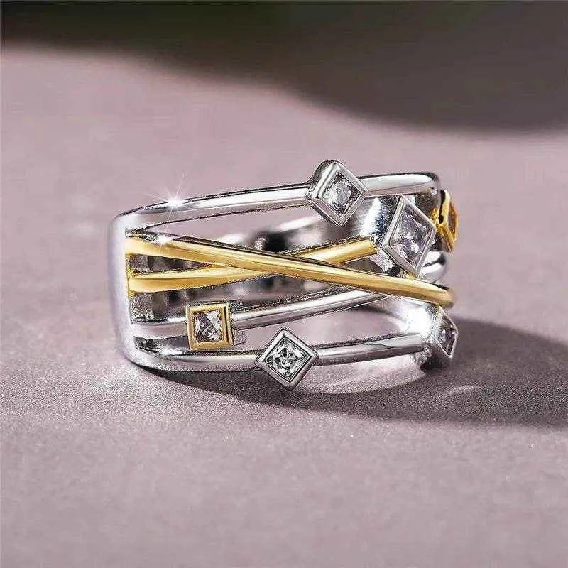 Jewelrieshub Fashionable Cross Line Ring for Women