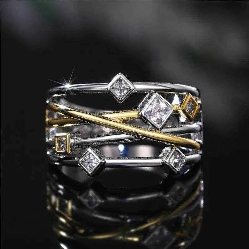 Jewelrieshub Fashionable Cross Line Ring for Women