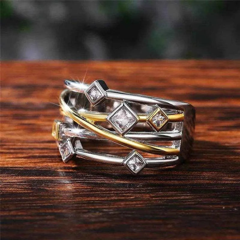 Jewelrieshub Fashionable Cross Line Ring for Women