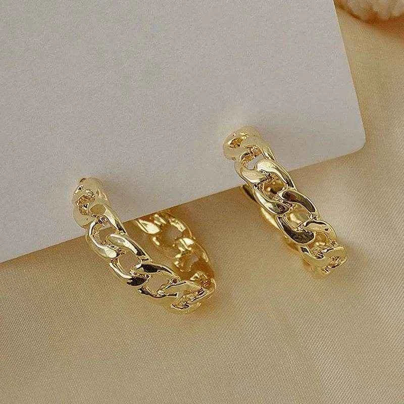Jewelrieshub Silver Chain Link Hoop Earrings