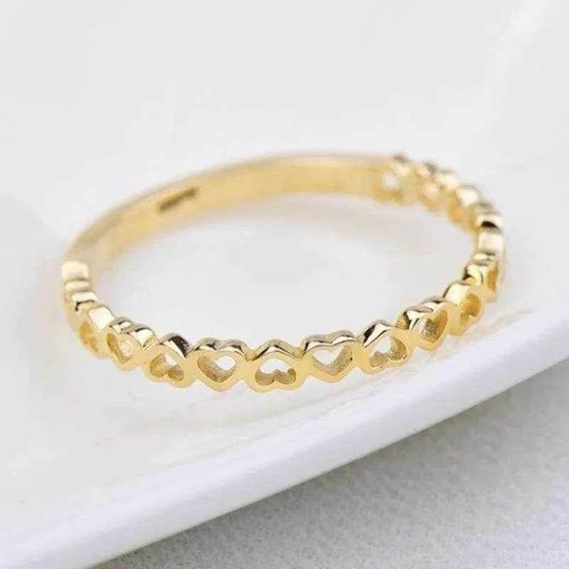 Jewelrieshub Rose Gold Hollow Heart Finger Ring