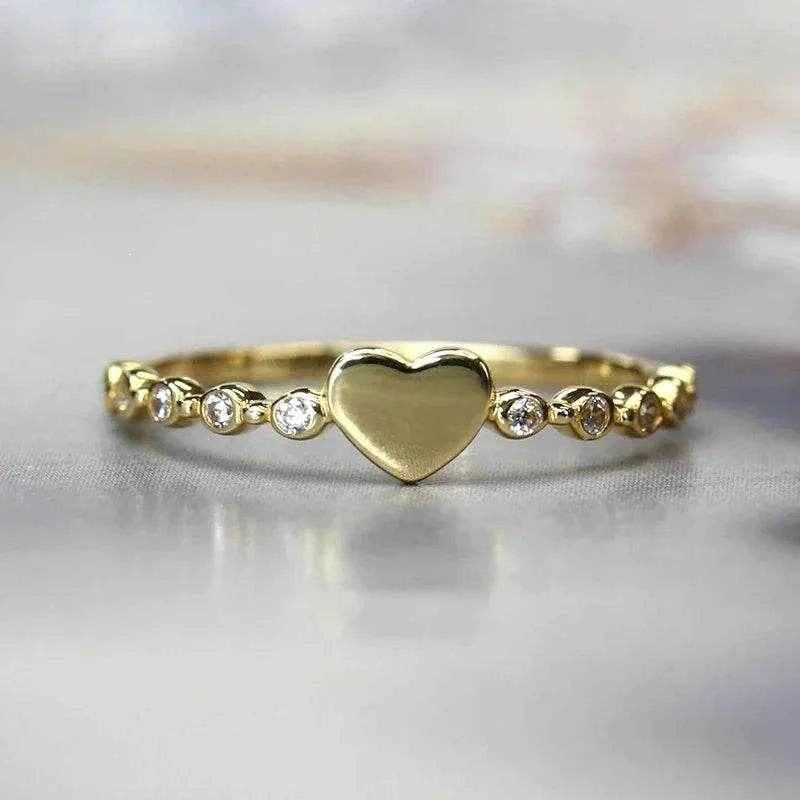 Jewelrieshub Zirconia Delicate Finger Ring with Heart Design