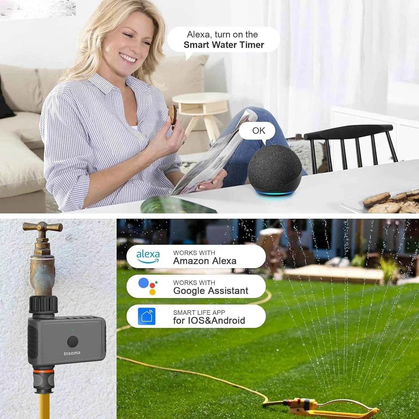 Insoma WiFi Garden Water Timer with Smart App Control
