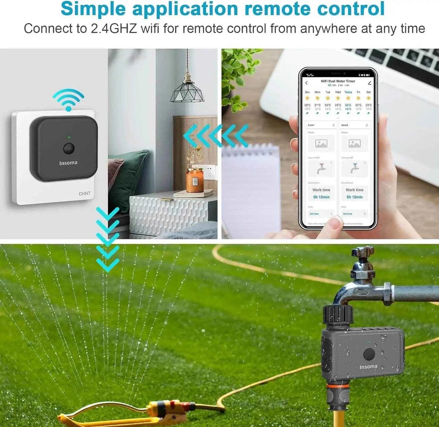 Insoma WiFi Garden Water Timer with Smart App Control