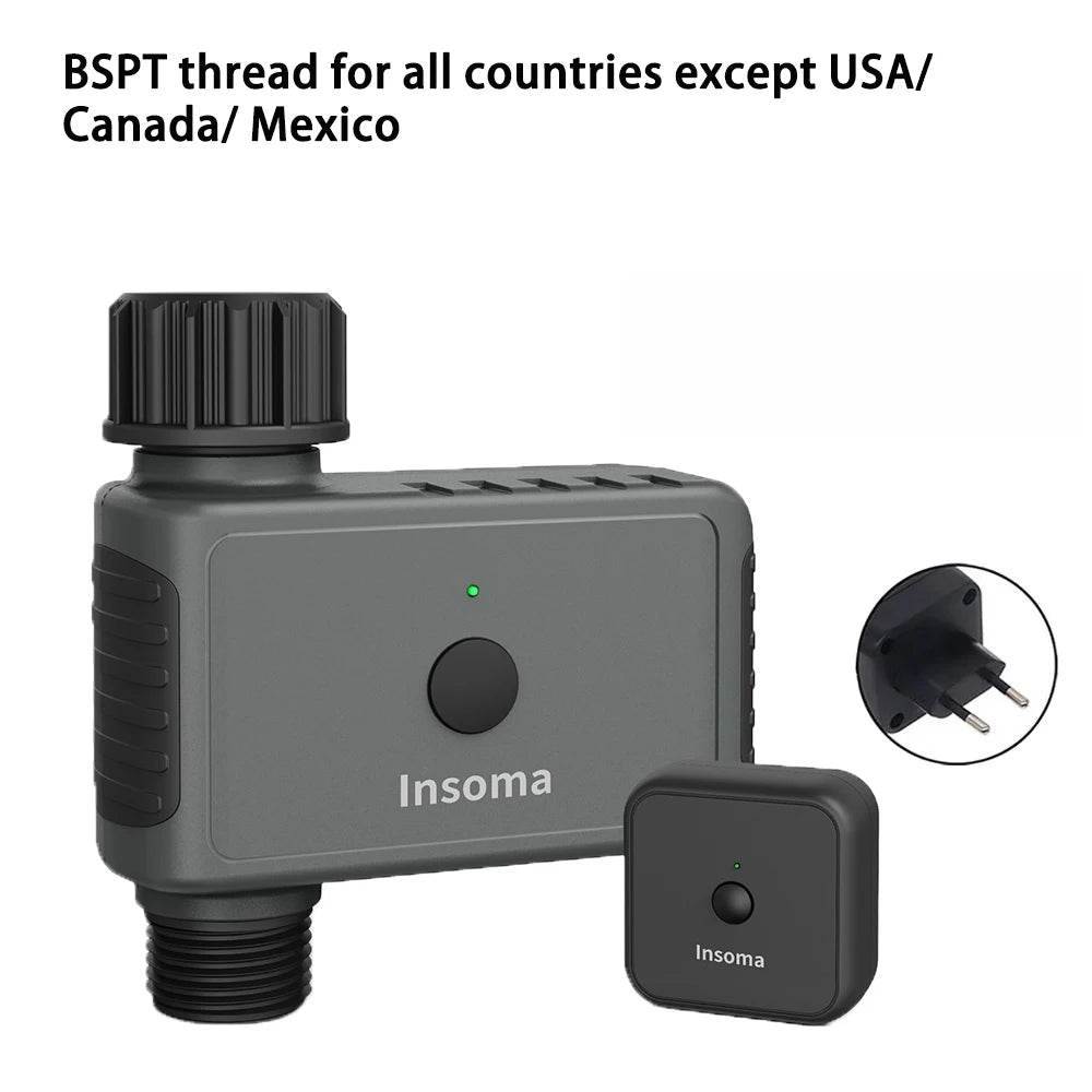 Insoma wifi garden water timer with BSPT thread and remote control for smart irrigation