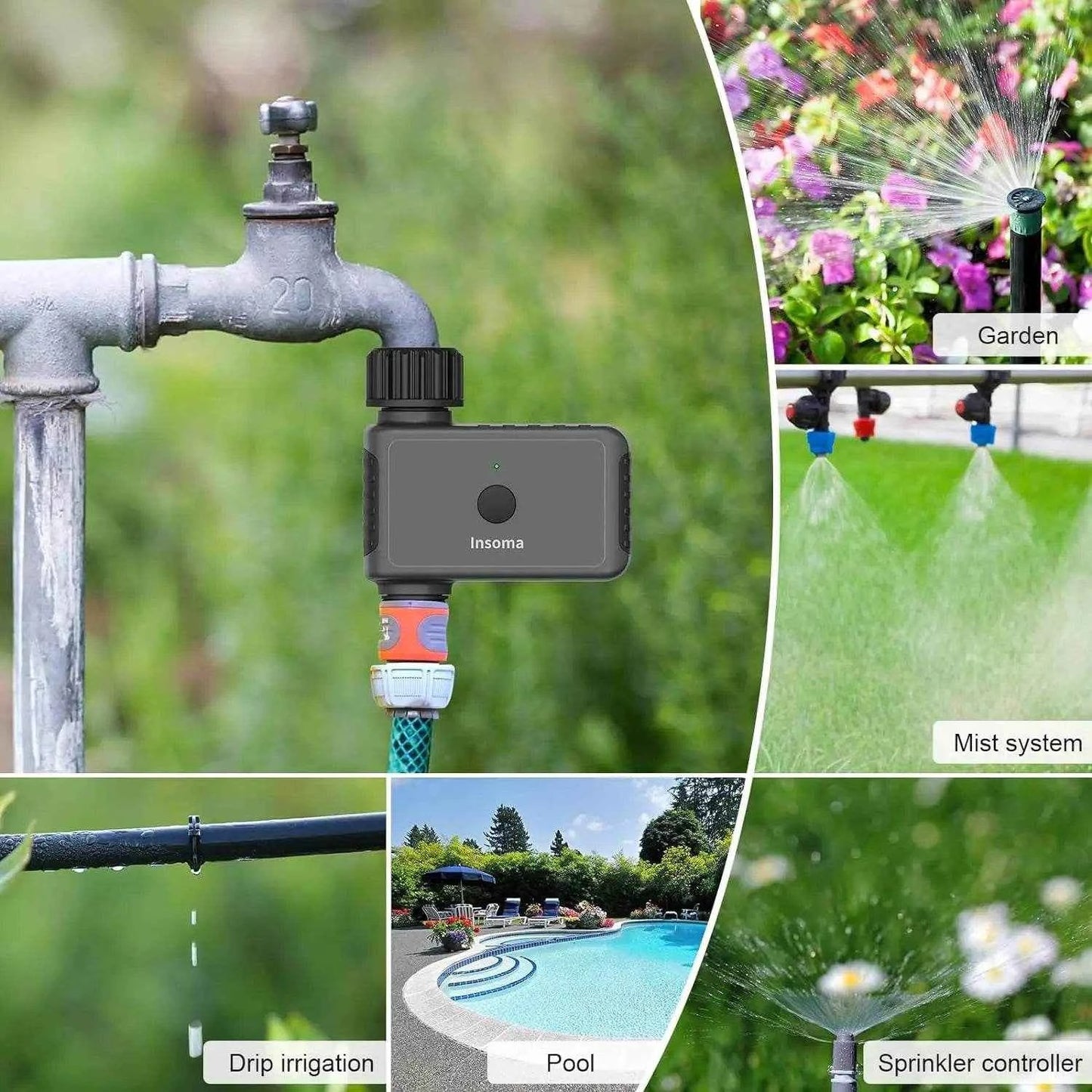 Insoma WiFi Garden Water Timer with Smart App Control